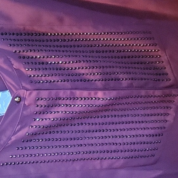 Plum color, long sleeve blouse - Picture 3 of 6